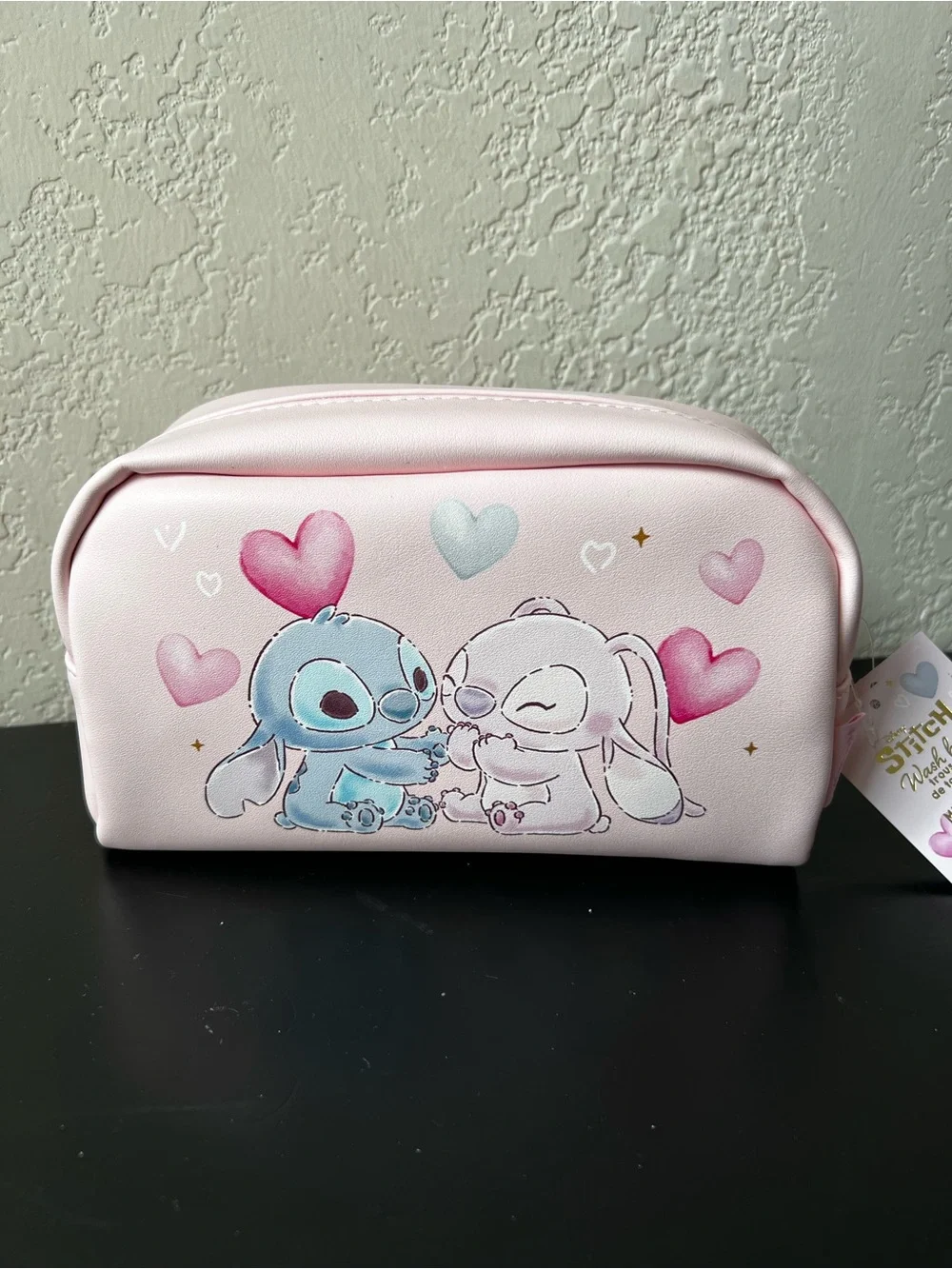 NWT Disney Mad Beauty Stitch and Angel Pink Cosmetic Beauty Wash Bag